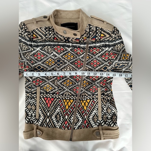 BCBGMAXAZRIA Womens Aztec Tribal Print Zip Ziggy Woven Moto Jacket Size XS NWOT - Picture 13 of 14
